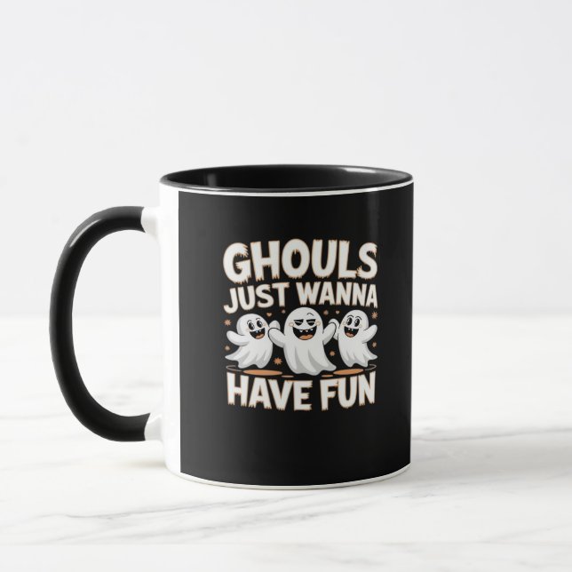 Ghouls vill bara ha Roligt - Halloween Basic Stil Mugg (Vänster)