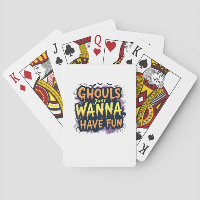 Ghouls vill bara ha Roligt - Halloween-design Casinokort (Baksidan)