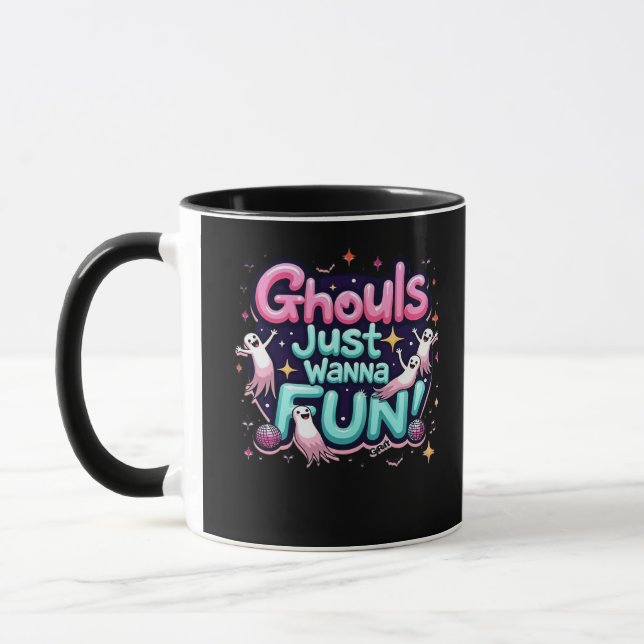 Ghouls vill bara ha Roligt Halloween Disco Party I Mugg (Vänster)