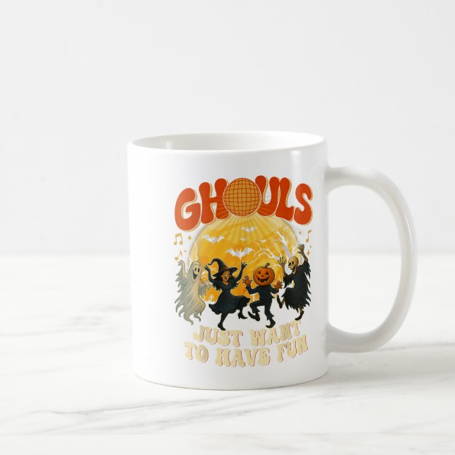 Ghouls vill bara ha Roligt Halloween fest Costu Kaffemugg (Höger)