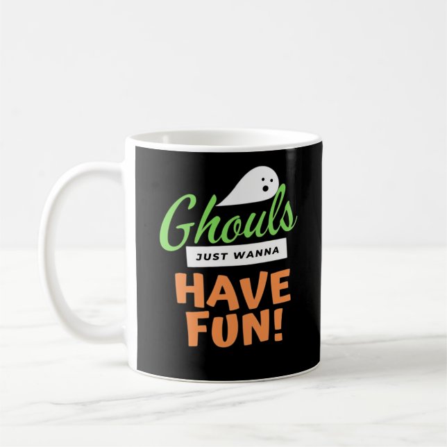 Ghouls vill bara ha Roligt - Halloween Ghouls Funn Kaffemugg (Vänster)