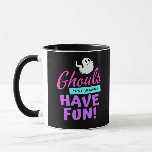 Ghouls vill bara ha Roligt - Halloween Humor Mugg (Vänster)