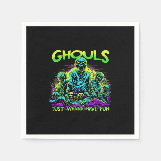 Ghouls vill bara ha Roligt - Halloween Sloth Desig Pappersservett (Framsidan)