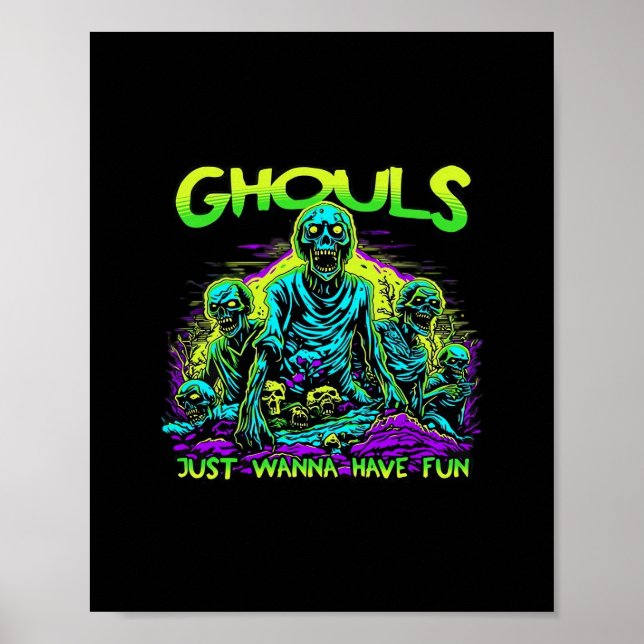 Ghouls vill bara ha Roligt - Halloween Sloth Desig Poster (Framsidan)