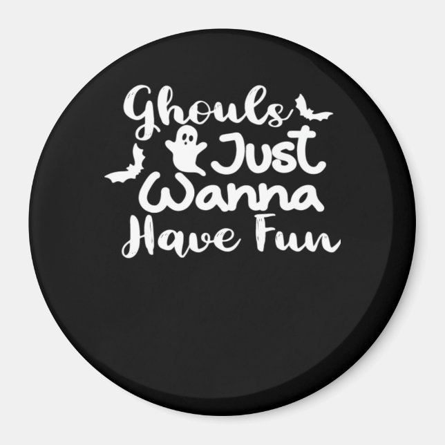 Ghouls vill bara ha Roligt Halloween Sloth Stil Magnet (Framsidan)