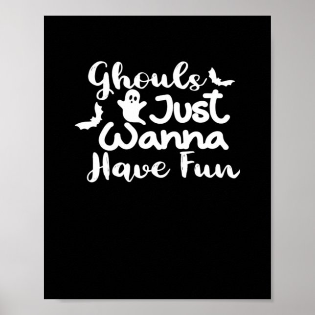 Ghouls vill bara ha Roligt Halloween Sloth Stil Poster (Framsidan)