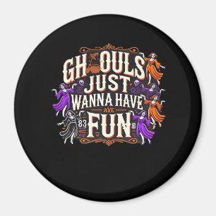 Ghouls vill bara ha Roligt Halloween Sloth Vibes Magnet