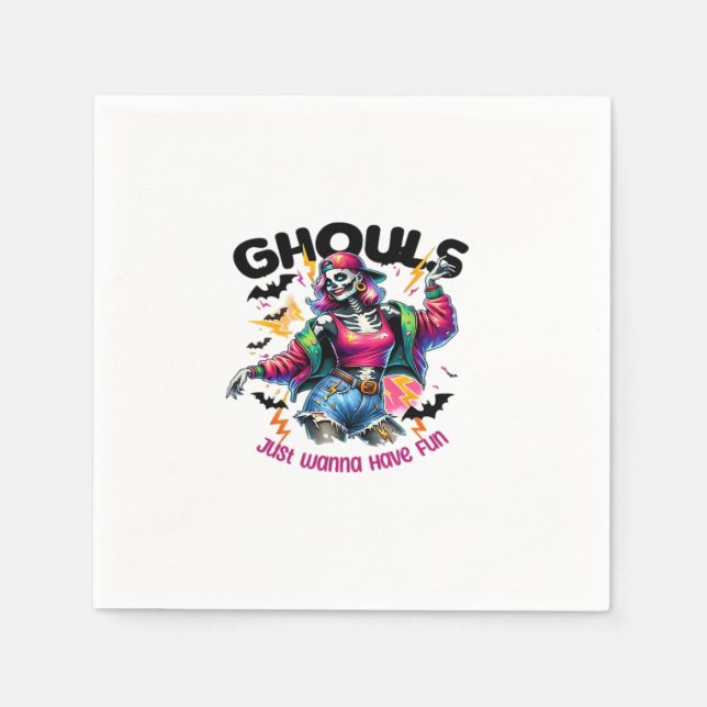 Ghouls vill bara ha Roligt Halloween Vibes Pappersservett (Framsidan)
