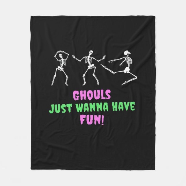 Ghouls vill bara ha Roligt Lazy Sloth Fleecefilt (Framsidan)