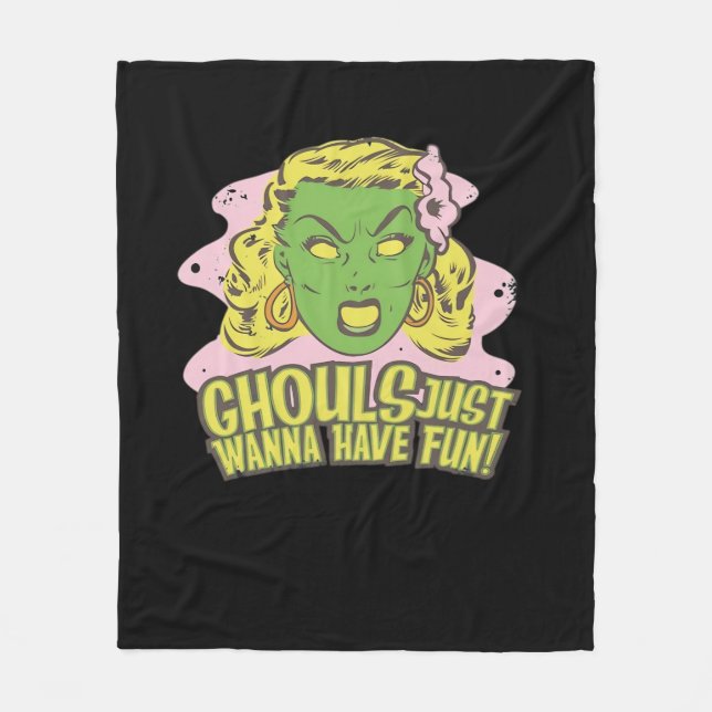 Ghouls vill bara ha Roligt Lazy Sloth Fleecefilt (Framsidan)