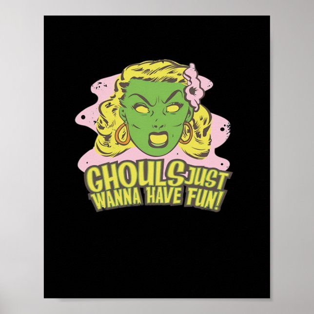 Ghouls vill bara ha Roligt Lazy Sloth Poster (Framsidan)