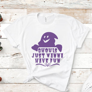 Ghouls vill bara ha Roligt Lila Halloween T Shirt