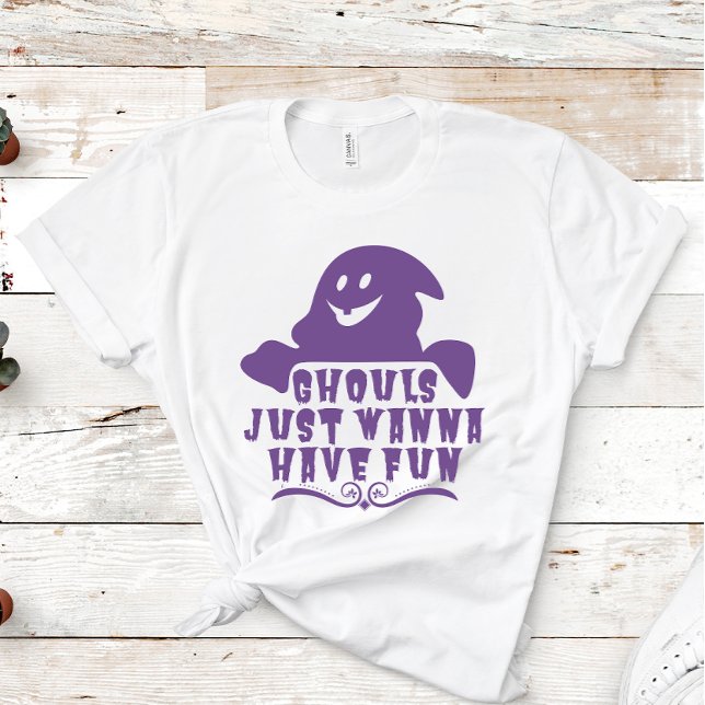 Ghouls vill bara ha Roligt Lila Halloween T Shirt (Skapare uppladdad)