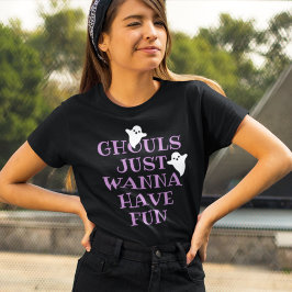 Ghouls vill bara ha Roligt Lila Halloween T Shirt