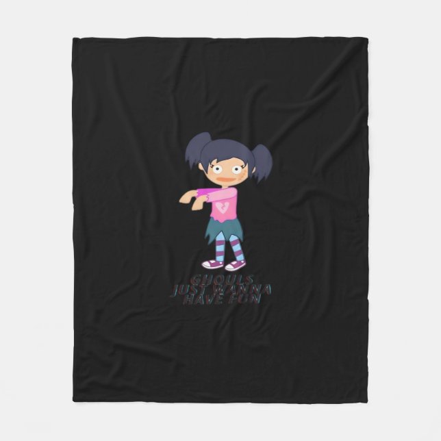 Ghouls vill bara ha Roligt och design Fleecefilt (Framsidan)