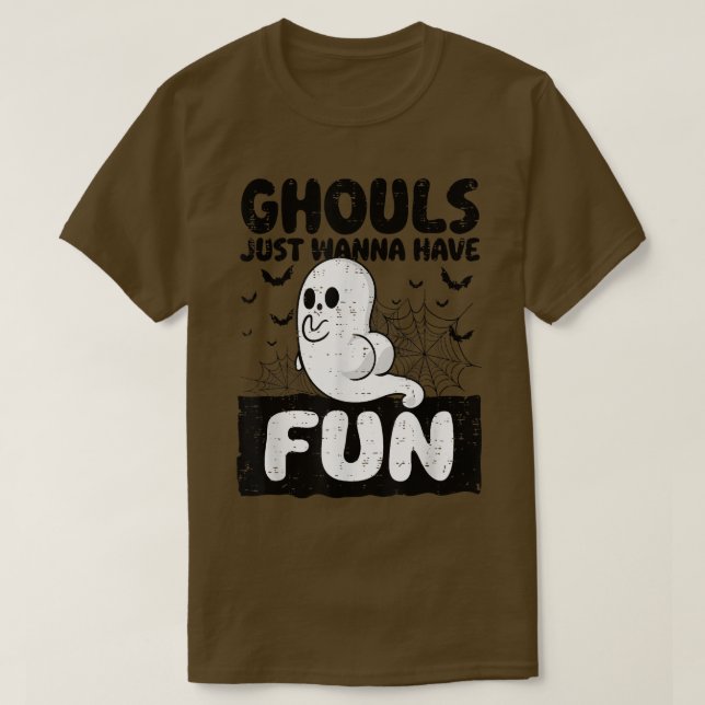 Ghouls vill bara ha Roligt på Bootyn Ghost Hallo T Shirt (Design framsida)