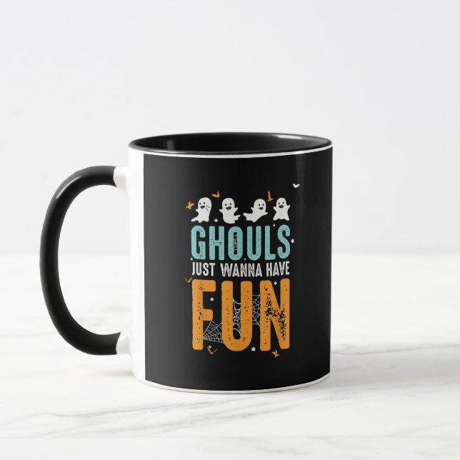 Ghouls vill bara ha Roligt på Halloween Costume Mugg (Vänster)