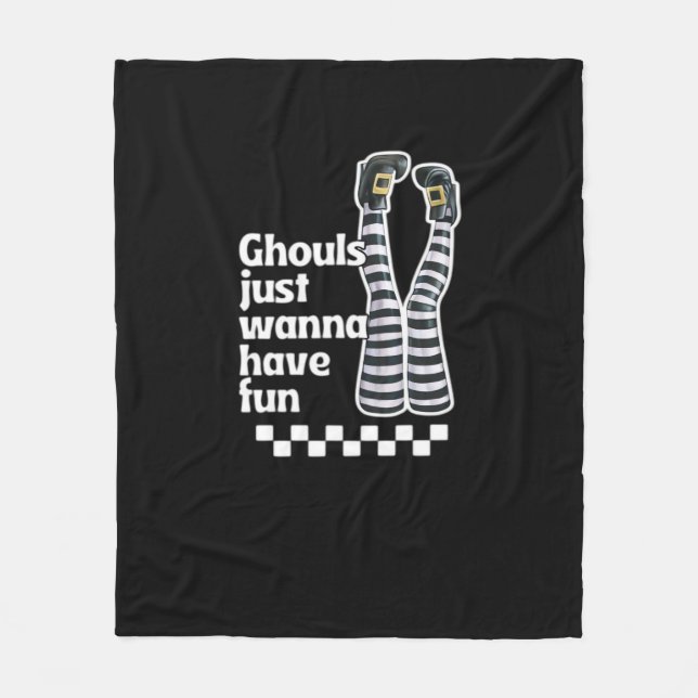 Ghouls vill bara ha Roligt på Halloween Fleecefilt (Framsidan)