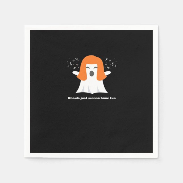 Ghouls vill bara ha Roligt på Halloween Pappersservett (Framsidan)