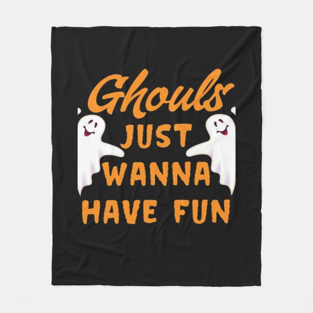 Ghouls vill bara ha Roligt på hösten Fleecefilt (Framsidan)