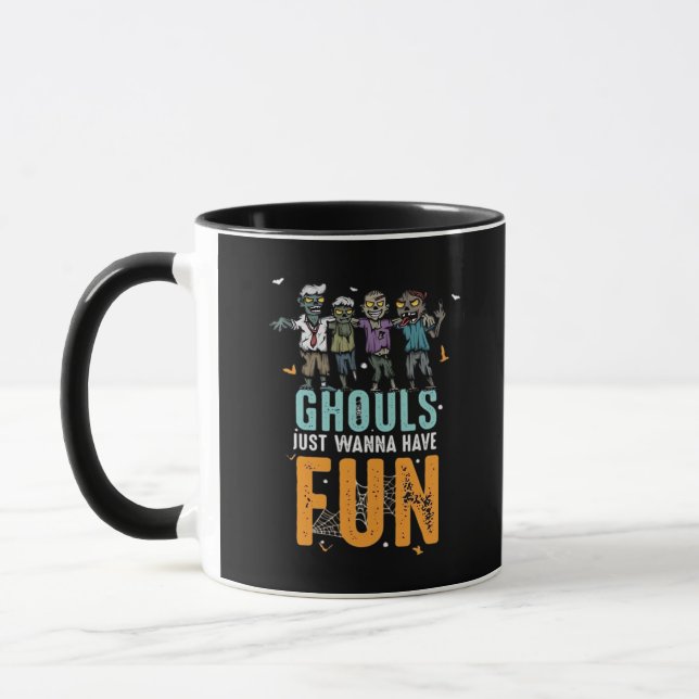 Ghouls vill bara ha Roligt på Zombies Halloween Mugg (Vänster)