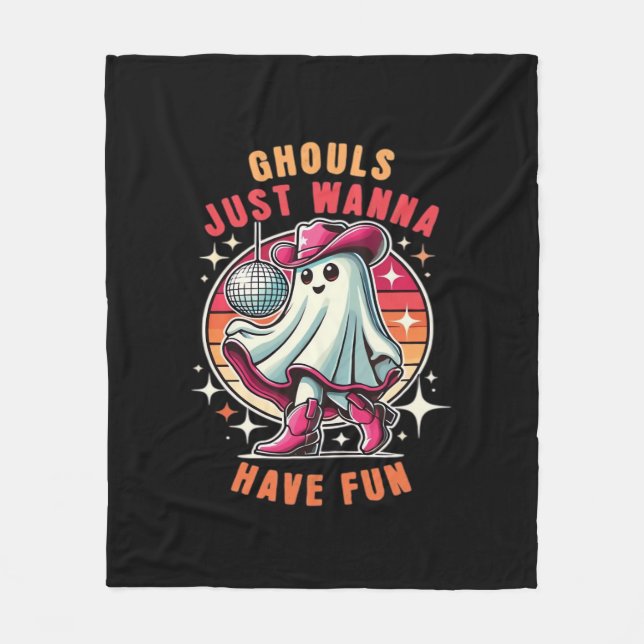 Ghouls vill bara ha Roligt Retro Disco Fleecefilt (Framsidan)