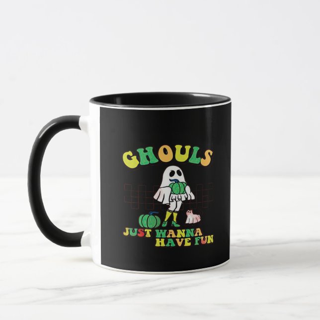 Ghouls vill bara ha Roligt - Retro Halloween-gåvor Mugg (Vänster)