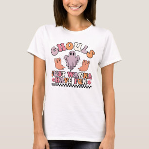 Ghouls vill bara ha Roligt Retro Halloween Ghost T Shirt