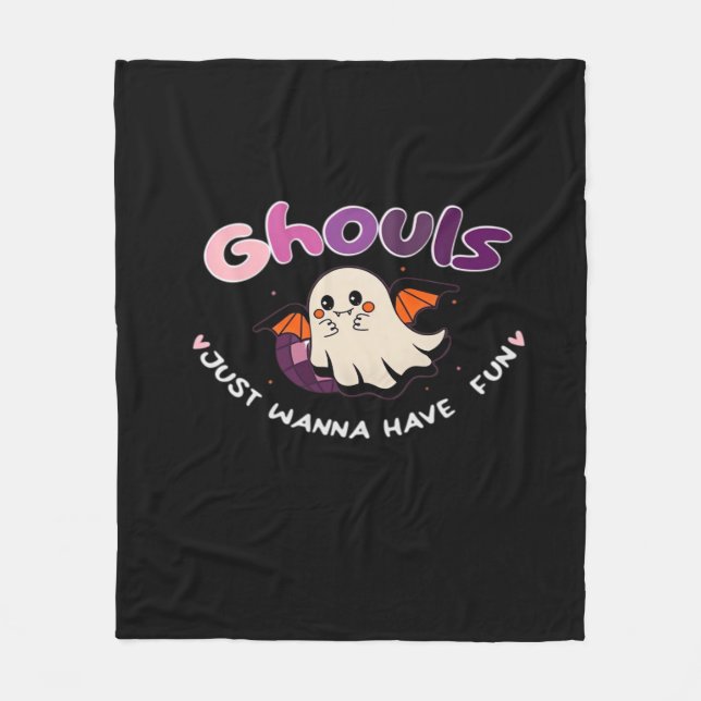Ghouls vill bara ha Roligt Slogan-citat Fleecefilt (Framsidan)