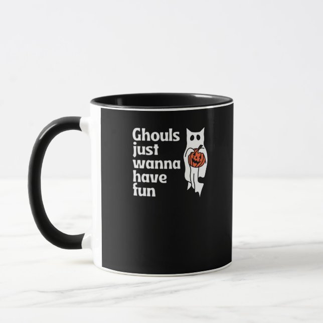 Ghouls vill bara ha Roligt Slogan-citat Mugg (Vänster)