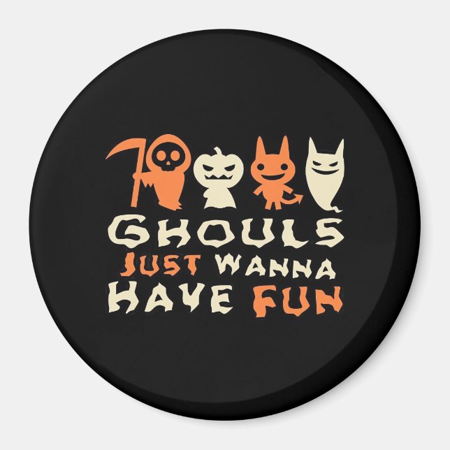 Ghouls vill bara ha Roligt Sloth Halloween Magnet (Framsidan)