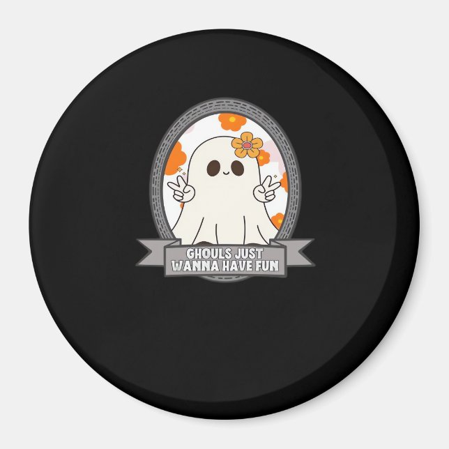 Ghouls vill bara ha Roligt Sloth Halloween Magnet (Framsidan)