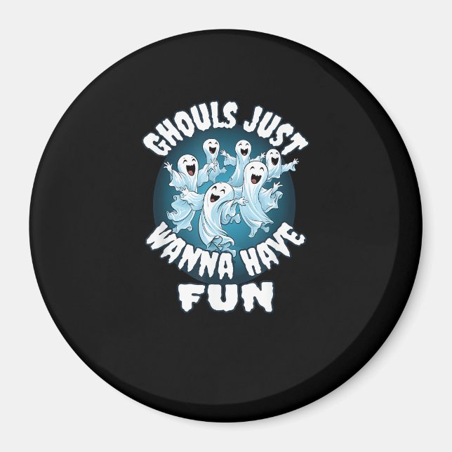 Ghouls vill bara ha Roligt Sloth Halloween Magnet (Framsidan)
