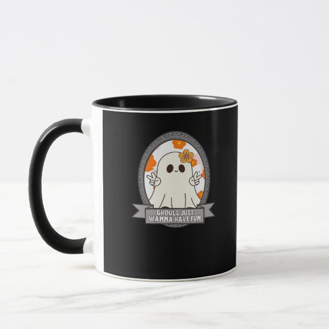 Ghouls vill bara ha Roligt Sloth Halloween Mugg (Vänster)