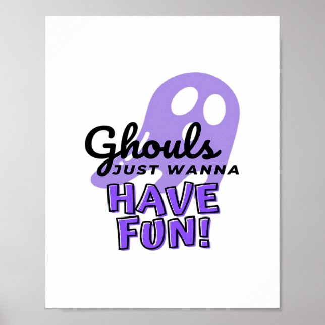 Ghouls vill bara ha Roligt Sloth Halloween Poster (Framsidan)