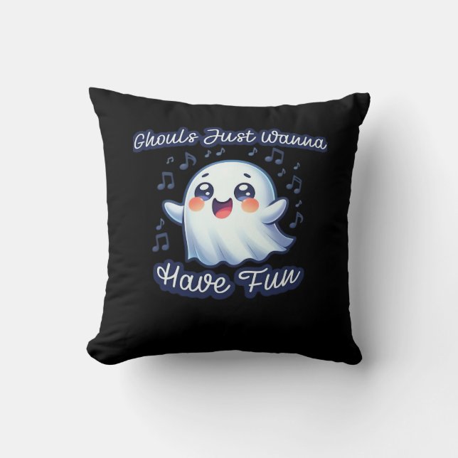 Ghouls vill bara ha Roligt Sloth och Slogan Kudde (Framsida)