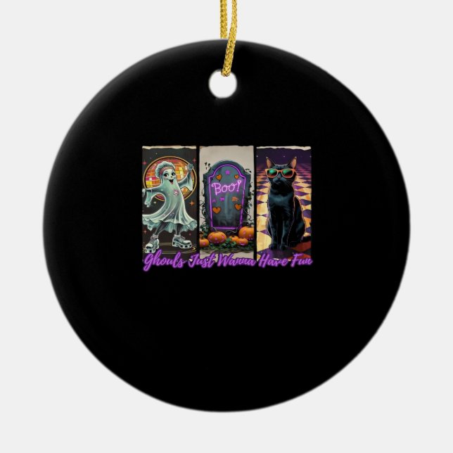 Ghouls vill bara ha Roligt Sloth Stil Julgransprydnad Keramik (Framsidan)