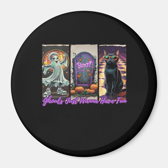 Ghouls vill bara ha Roligt Sloth Stil Magnet (Framsidan)