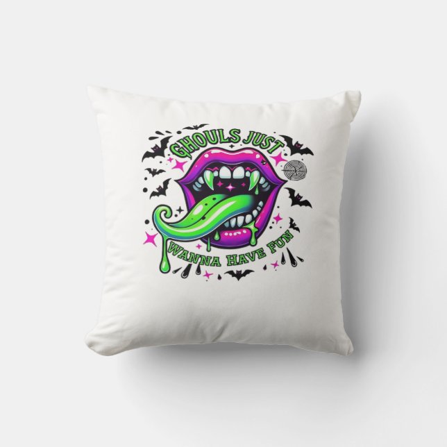 Ghouls vill bara ha Roligt Sloth Vibe Kudde (Framsida)