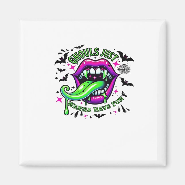 Ghouls vill bara ha Roligt Sloth Vibe Magnet (Framsidan)