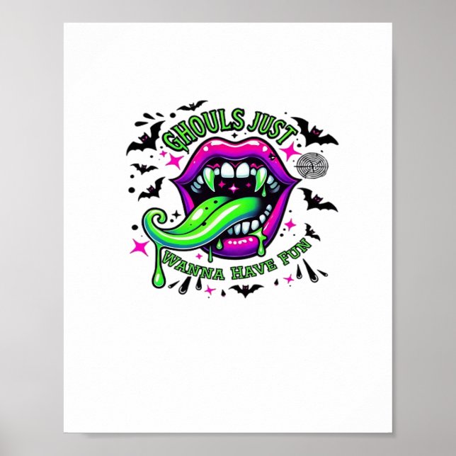Ghouls vill bara ha Roligt Sloth Vibe Poster (Framsidan)