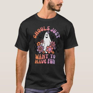 Ghouls vill bara ha Roligt Women Girls Blommigt Gh T Shirt