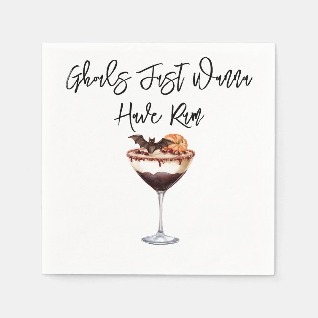 "Ghouls vill bara ha Rum-Pappersservett" Pappersservett (Framsidan)