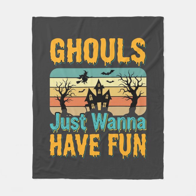 Ghouls Vill Ha Kul Halloween-design_1 Fleecefilt (Framsidan)