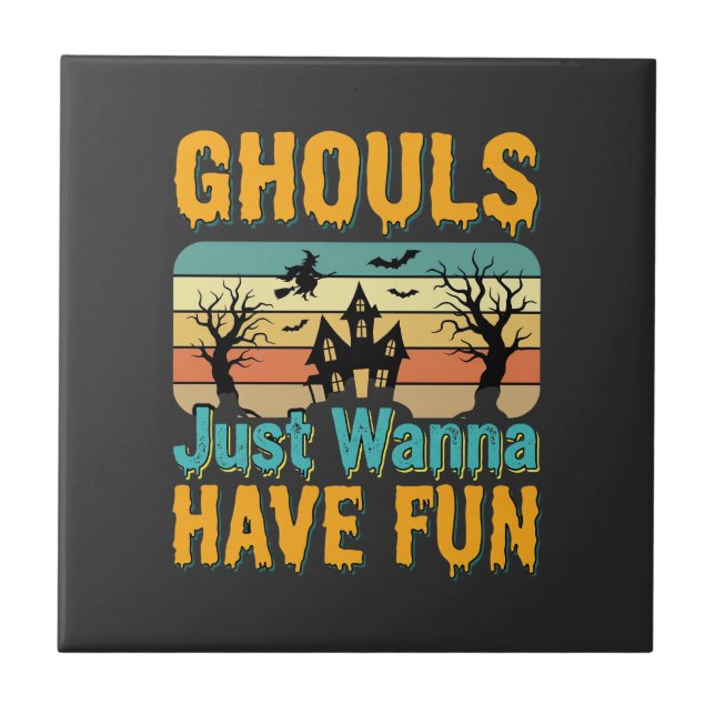 Ghouls Vill Ha Kul Halloween-design_1 Kakelplatta (Framsidan)