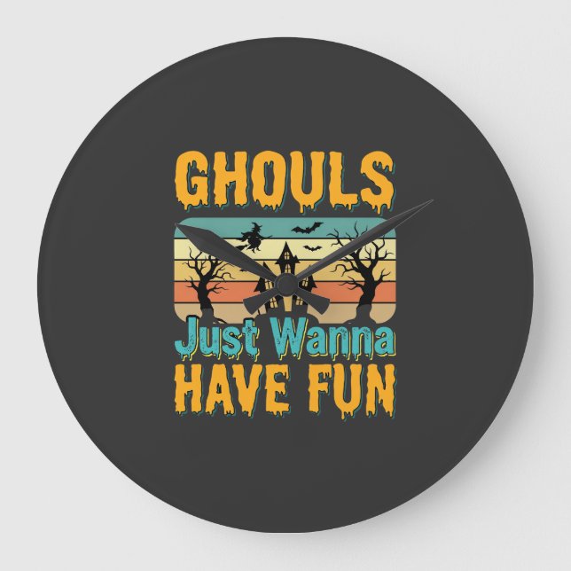 Ghouls Vill Ha Kul Halloween-design_1 Stor Klocka (Framsida)
