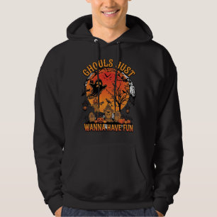 Ghouls Vill Ha Kul Halloween Kuslig Kyrkogård Hoodie