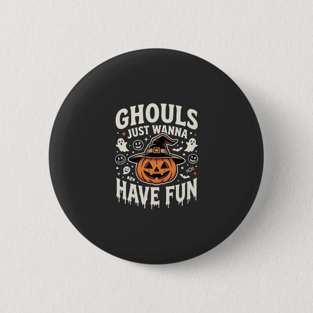 Ghouls Vill Ha Kul Halloween-pumpa Knapp (Framsida)