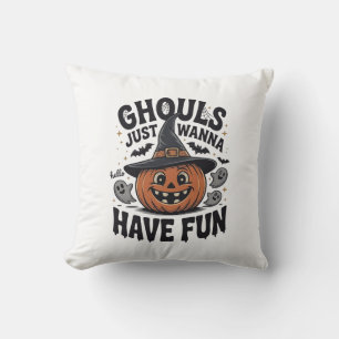 Ghouls Vill Ha Kul Halloween Pumpa Spöke Kudde