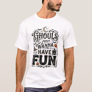 Ghouls Vill Ha Kul Halloween Vektor Design T Shirt